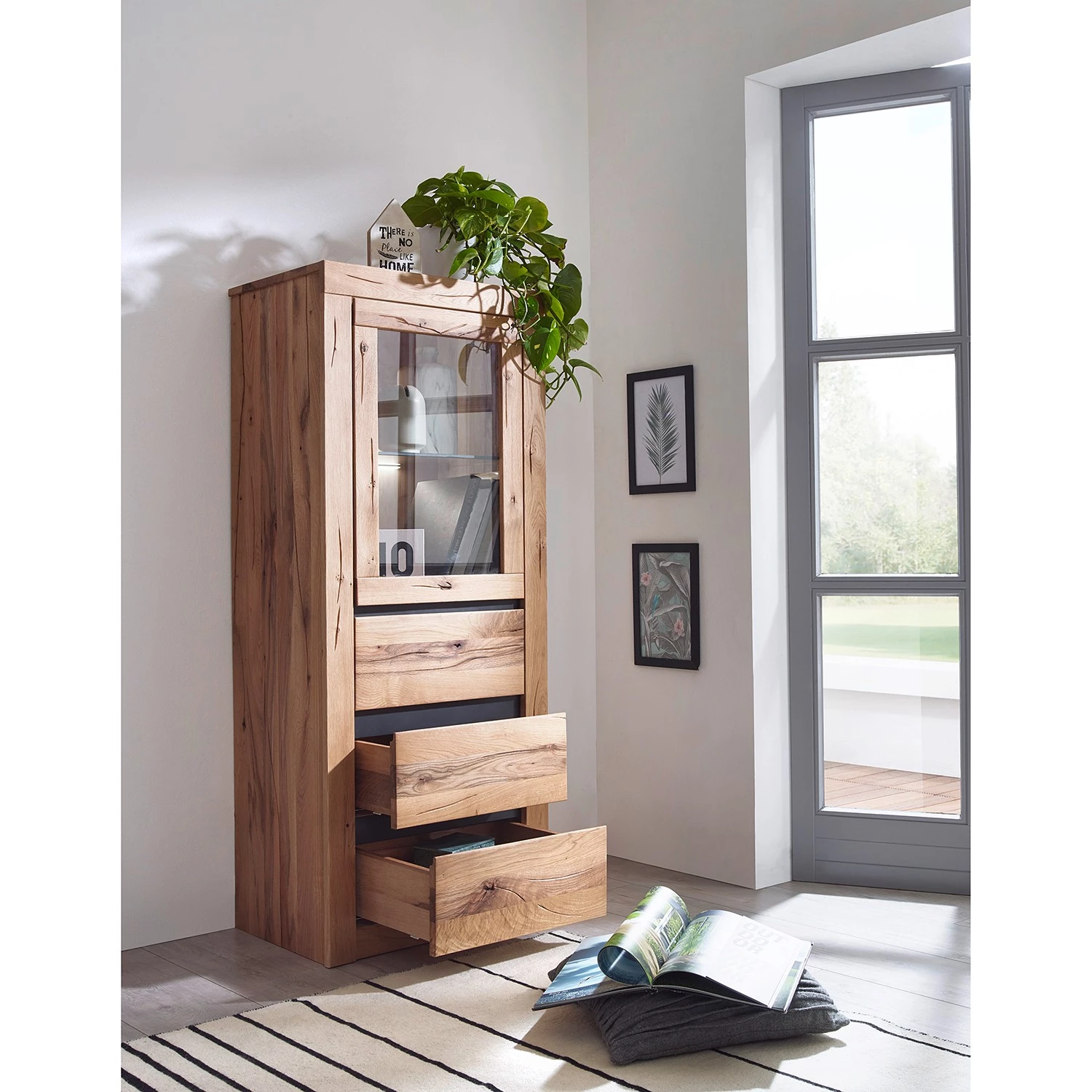 Naturoo Buffet haut Gerville - Chêne sauvage massif / Métal - Chêne sauvage / Anthracite – Image 3