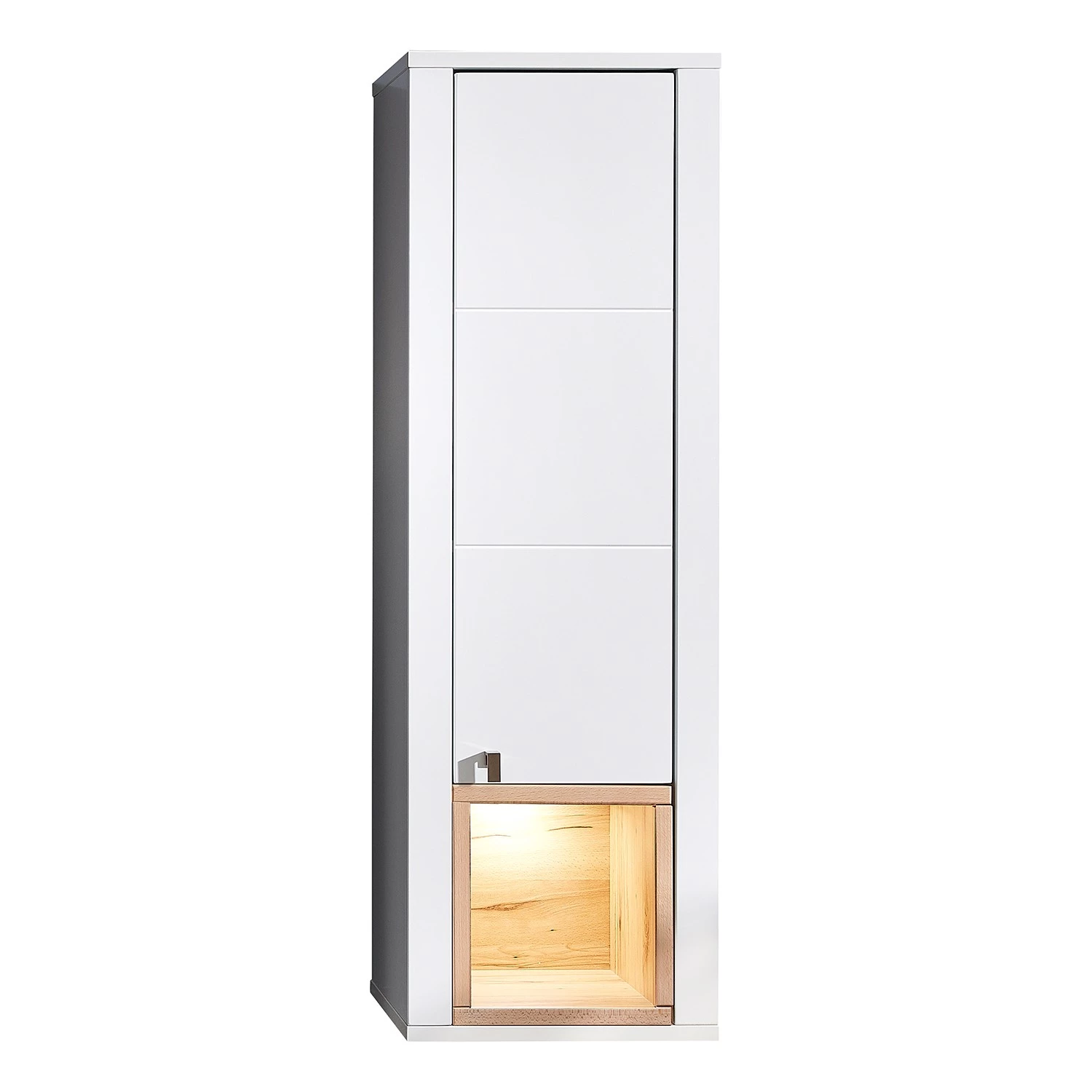 Loftscape Armoire murale Cordelle I - Éclairage inclus - Blanc mat / Hêtre sauvage