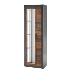 Red Living Armoire Buzan - Imitation bois recyclé / Anthracite