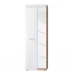 Loftscape Armoire d’entrée Liffre - Blanc brillant / Imitation chêne artisan
