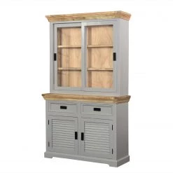 Maison Belfort Buffet haut Antton - Acacia / Manguier massif - Gris / Manguier