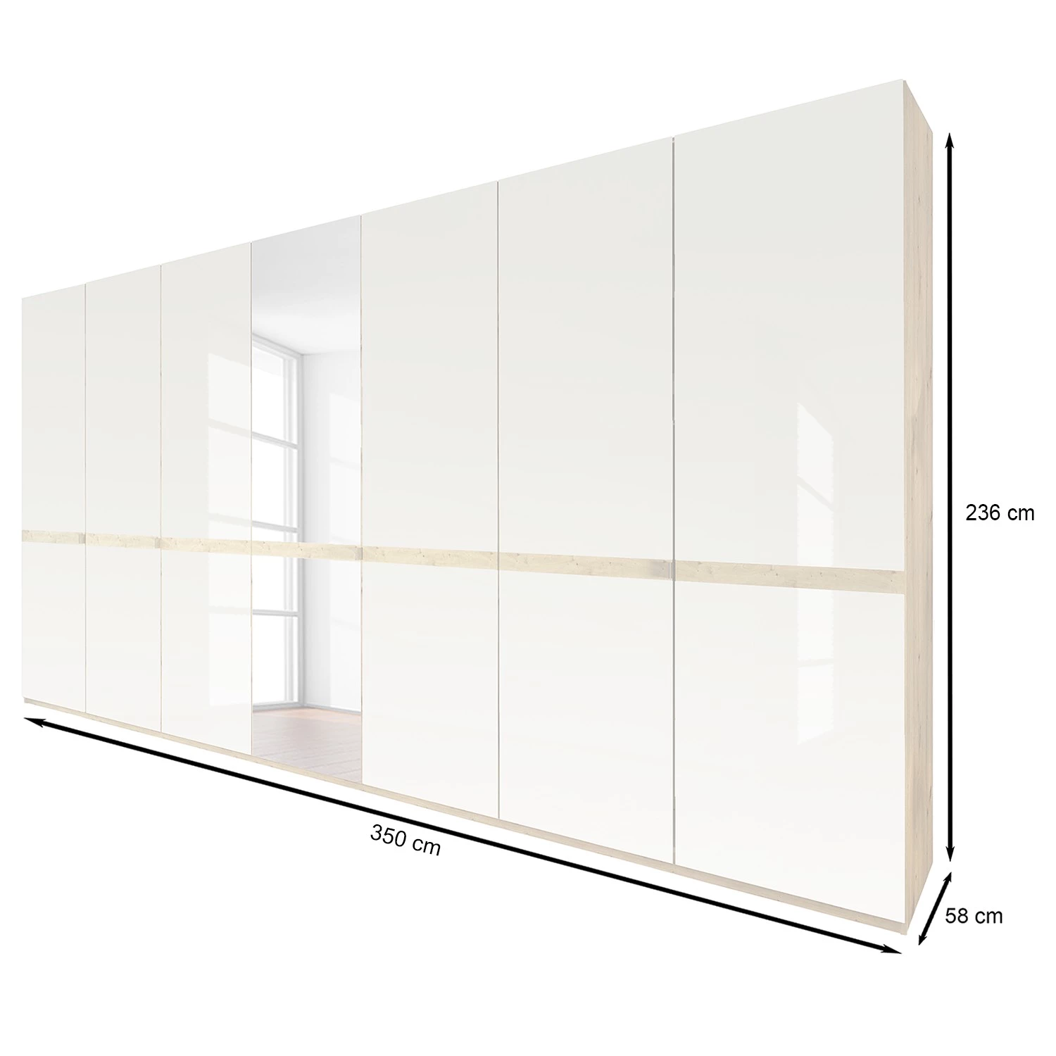 Wiemann Armoire Barcelona V - Hauteur : 236 cm - Largeur : 350 cm - 1 – Image 3