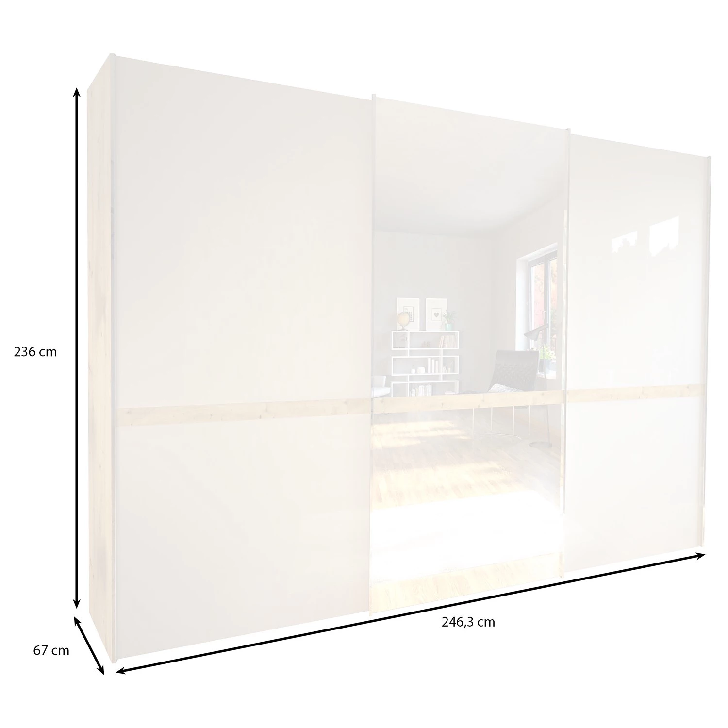 Wiemann Armoire portes coulissantes Barcelona IV - Hauteur : 236 cm - Largeur : 250 cm - 1 – Image 5