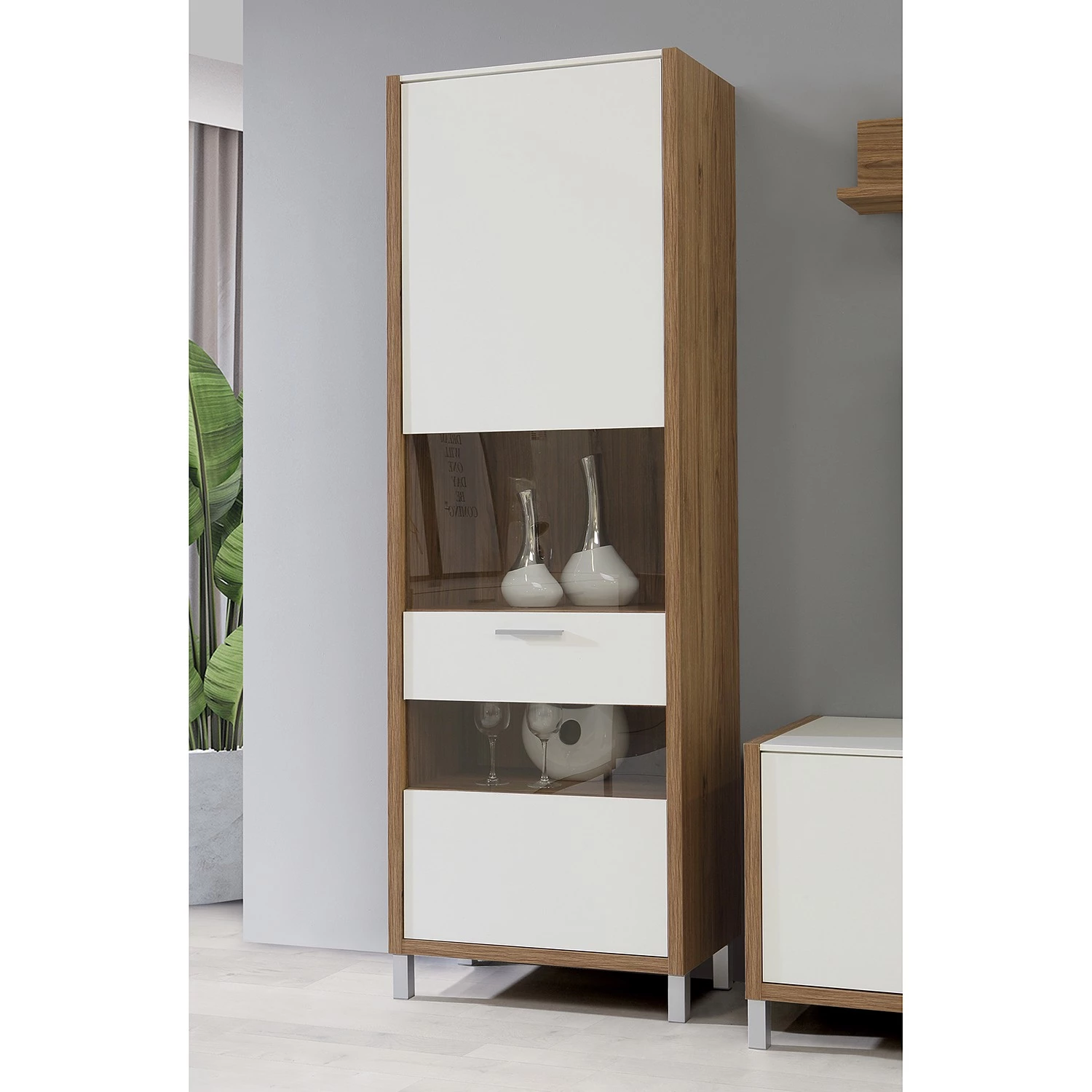 Norrwood Vitrine Boyd - Blanc / Imitation chêne – Image 3