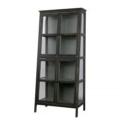 Red Living Vitrine Egelev - Pin massif - Noir vieilli