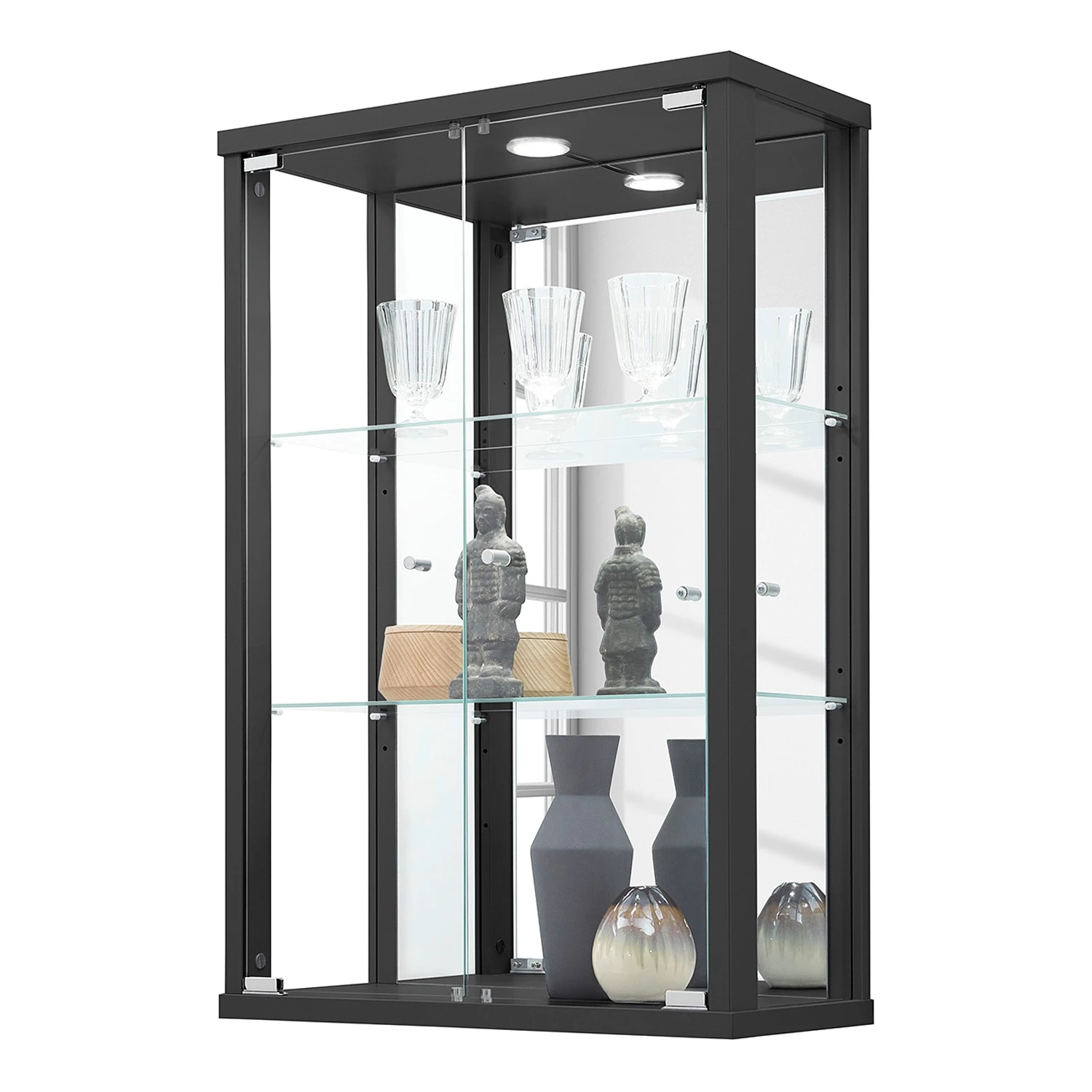 Fredriks Vitrine murale Exhibit II - Avec éclairage - Noir – Image 2