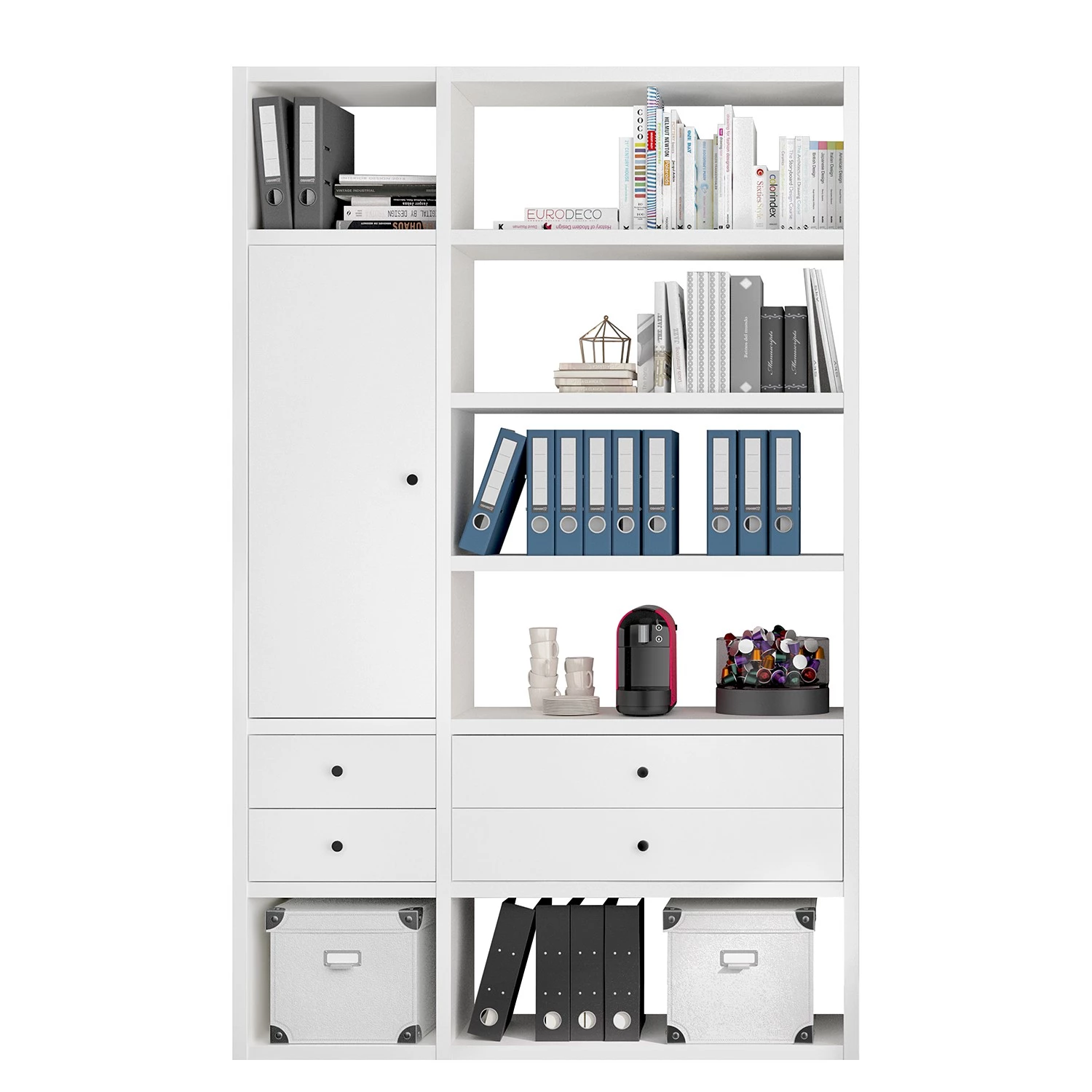 Fredriks Étagère de bureau Emporio IV - Blanc brillant