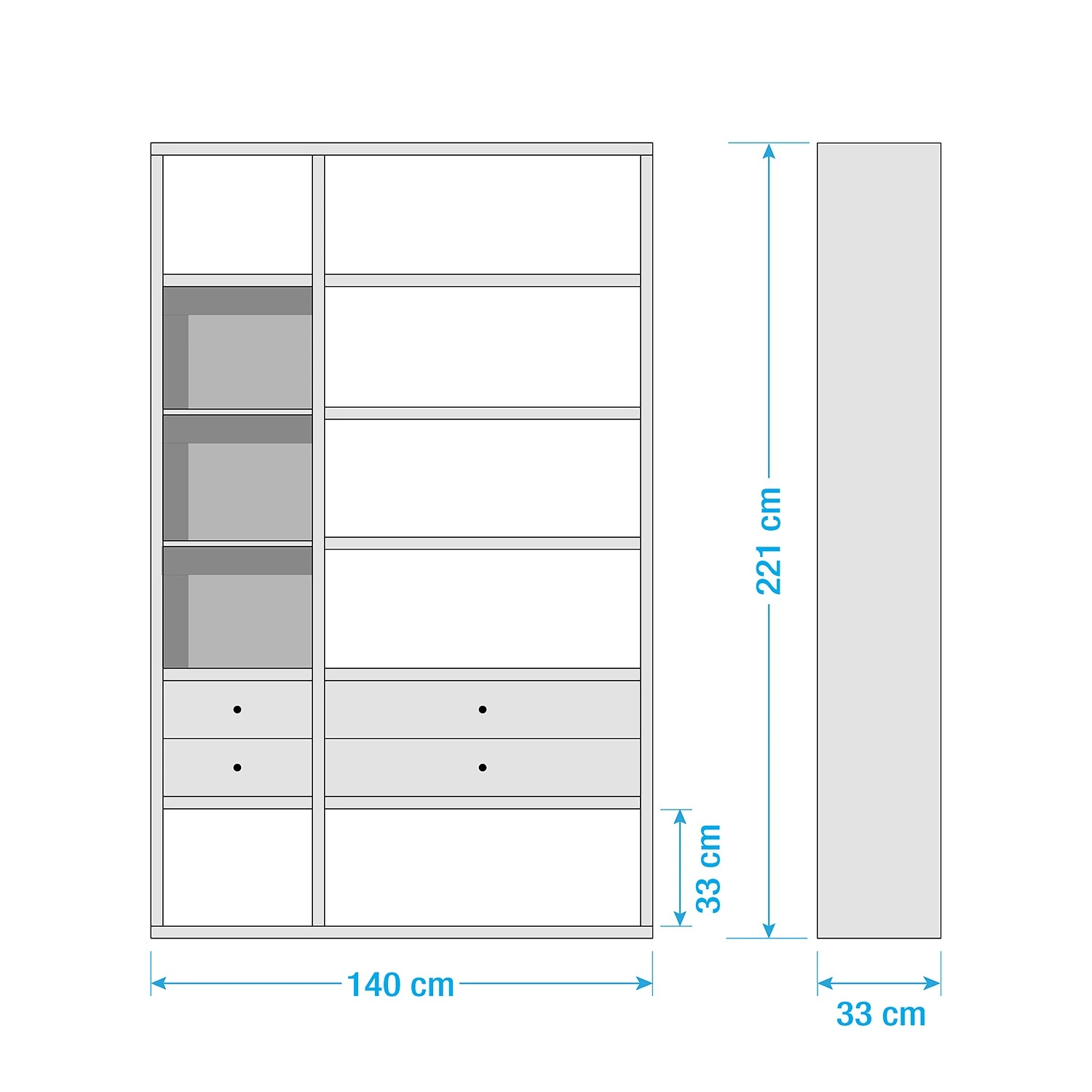 Fredriks Étagère de bureau Emporio IV - Blanc brillant – Image 4