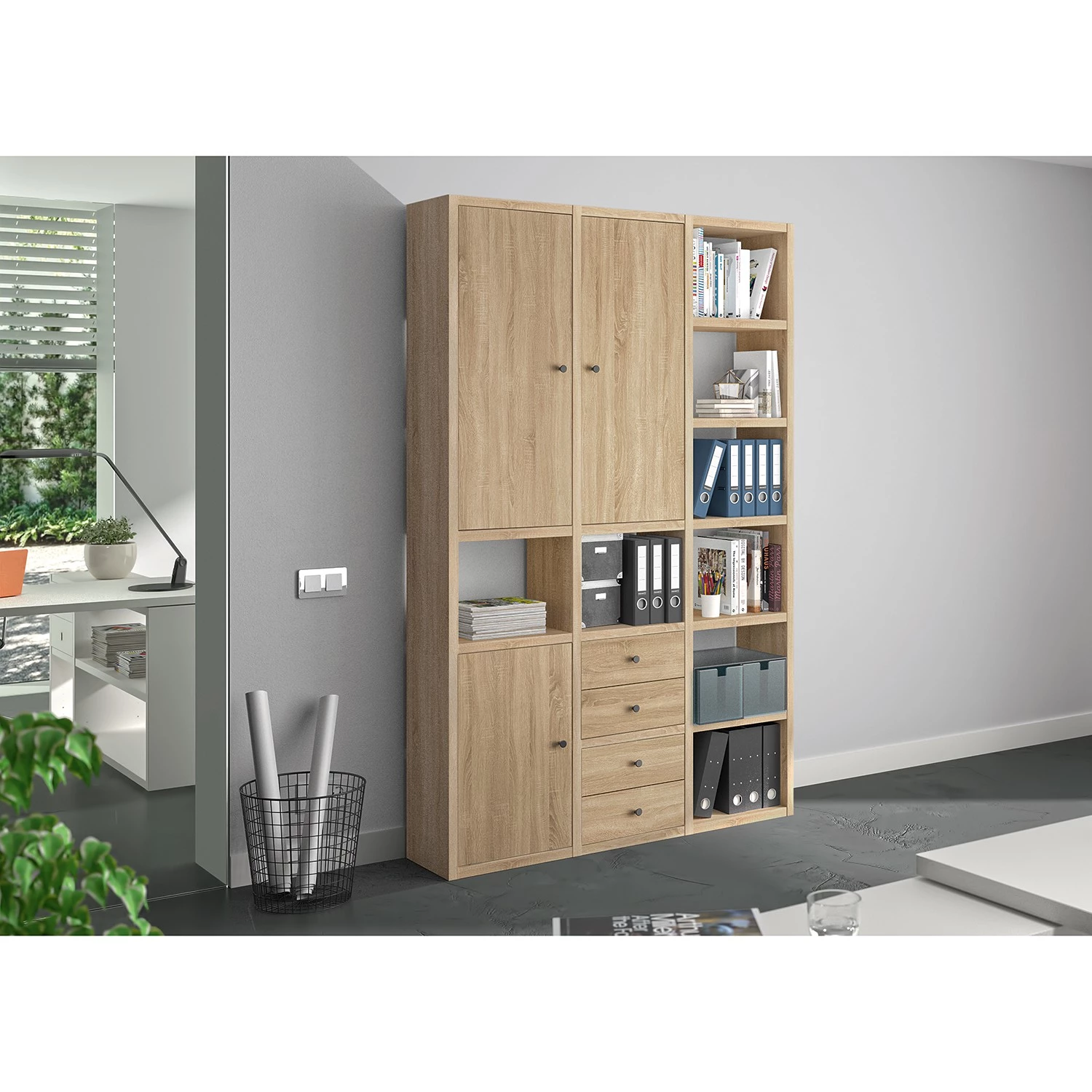 Fredriks Armoire de bureau Emporio - Imitation chêne de Sonoma – Image 2