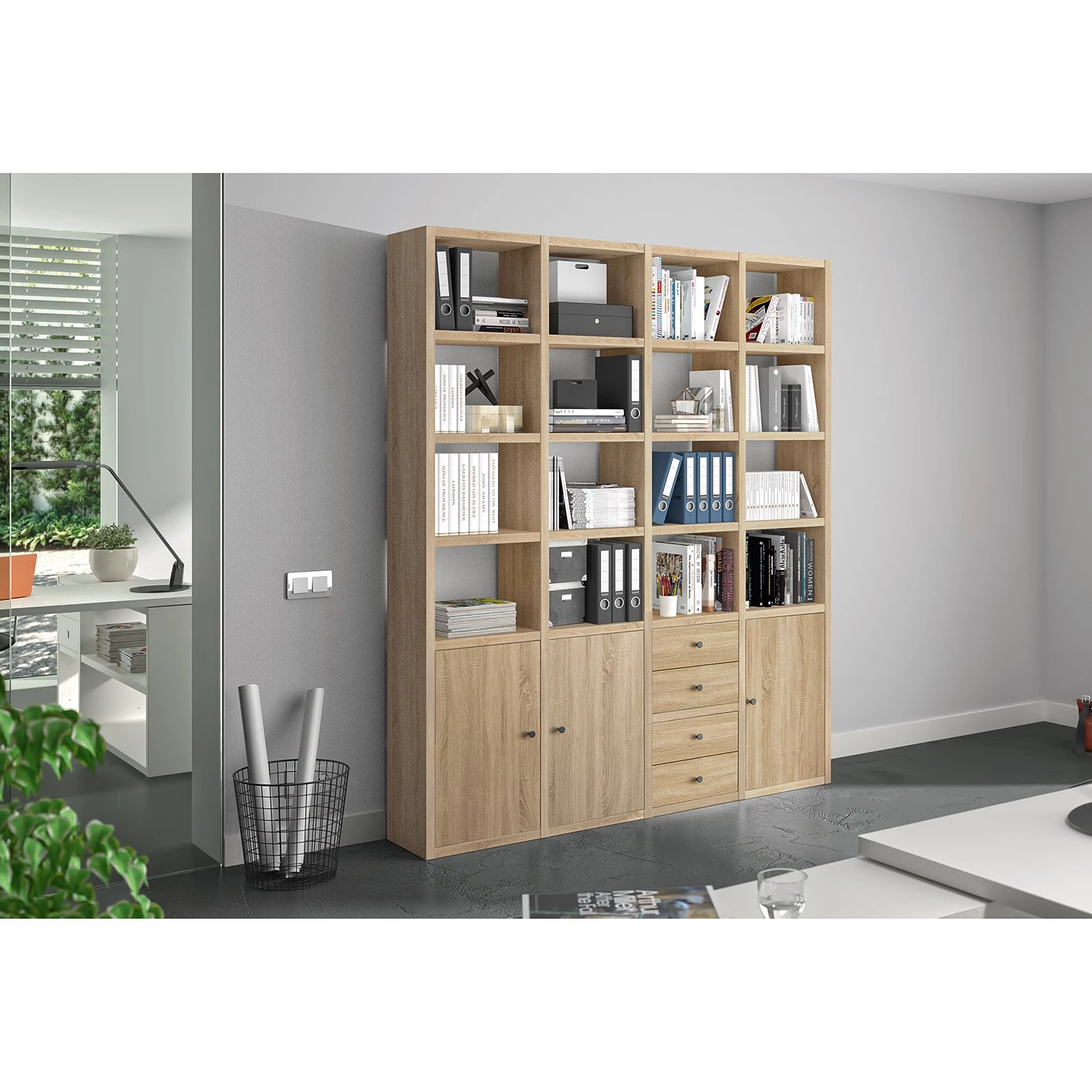 Fredriks Étagère de bureau Emporio VIII - Imitation chêne de Sonoma – Image 2