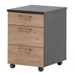 Furnitive Caisson à roulettes Cookley - Anthracite / Imitation chêne