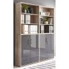 Furnitive Armoire murale Avin V (4 éléments) - Imitation chêne Sonoma / Anthracite brillant