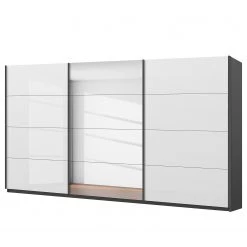 Armoire SKØP gloss reflect - Graphite / Blanc brillant - Hauteur : 236 cm - Largeur : 405 cm - 3