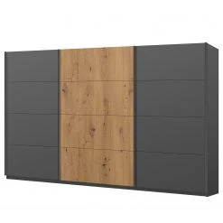 Armoire SKØP pure artisan - Graphite / Imitation chêne Artisan - Hauteur : 236 cm - Largeur : 360 cm - 3