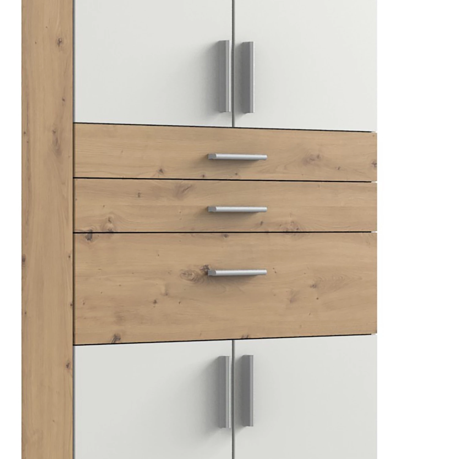 Wimex Armoire Harburg I - Imitation chêne Artisan / Blanc - Largeur : 225 cm – Image 4