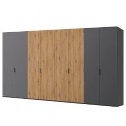 Armoire SKØP pure artisan - Graphite / Imitation chêne Artisan - Hauteur : 236 cm - Largeur : 360 cm