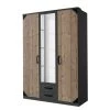 Wimex Armoire Bochum - Imitation sapin blanc / Graphite - Largeur : 135 cm