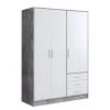 Loftscape Armoire Mindelberg - Blanc / Imitation béton - Largeur : 145 cm