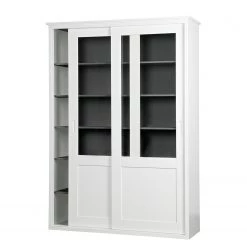Ridgevalley Armoire Saania - Pin massif - Pin blanc / Gris