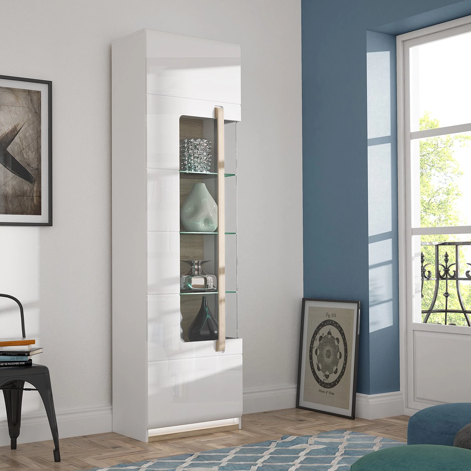 Loftscape Vitrine Toscana - Éclairage inclus - Imitation chêne de Sonoma – Image 2