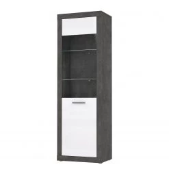 Loftscape Vitrine Vetras - Blanc brillant / Imitation béton