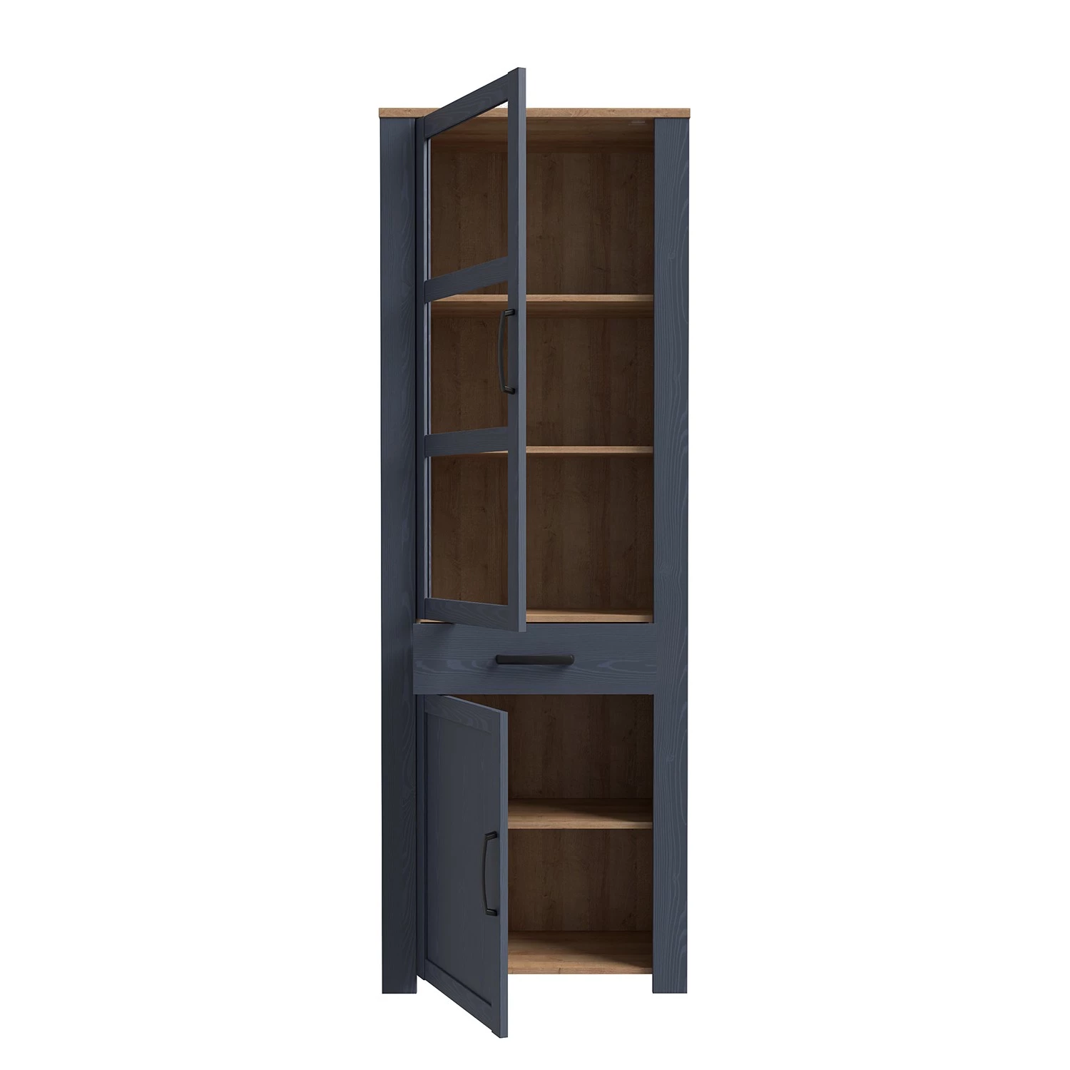 Ridgevalley Vitrine Vassia - Imitation chêne Navy / Imitation chêne Riviera – Image 9