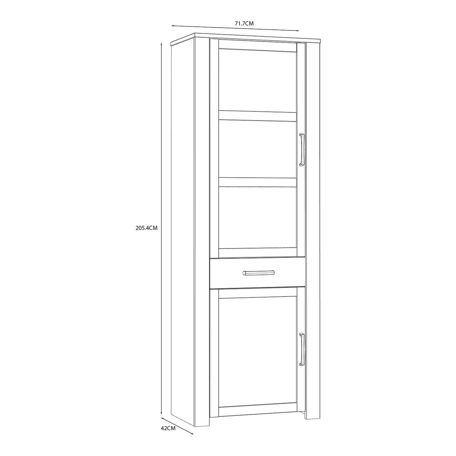 Ridgevalley Vitrine Vassia - Imitation chêne Navy / Imitation chêne Riviera – Image 11