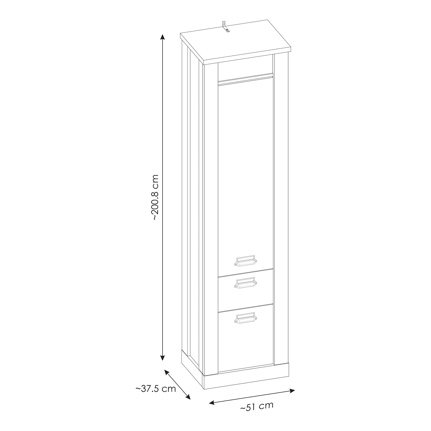 Ridgevalley Armoire d’entrée Shutter II - Imitation pin blanc – Image 7
