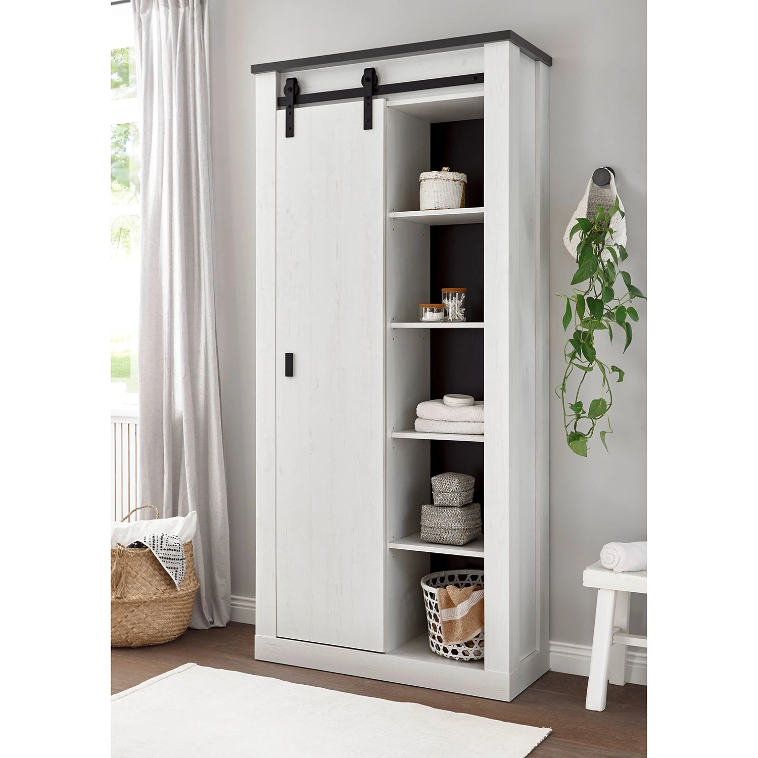 Ridgevalley Armoire d’entrée Shutter I - Imitation pin blanc – Image 2