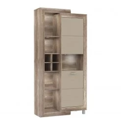 Loftscape Armoire Verdille - Beige brillant / Imitation chêne antique