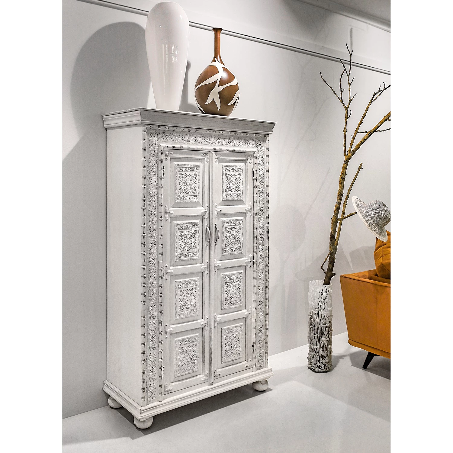 Ridgevalley Armoire Missoula - Manguier massif - Blanc vintage – Image 2