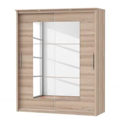 Loftscape Armoire à portes coulissantes Almelo - Éclairage intégré - Imitation chêne clair