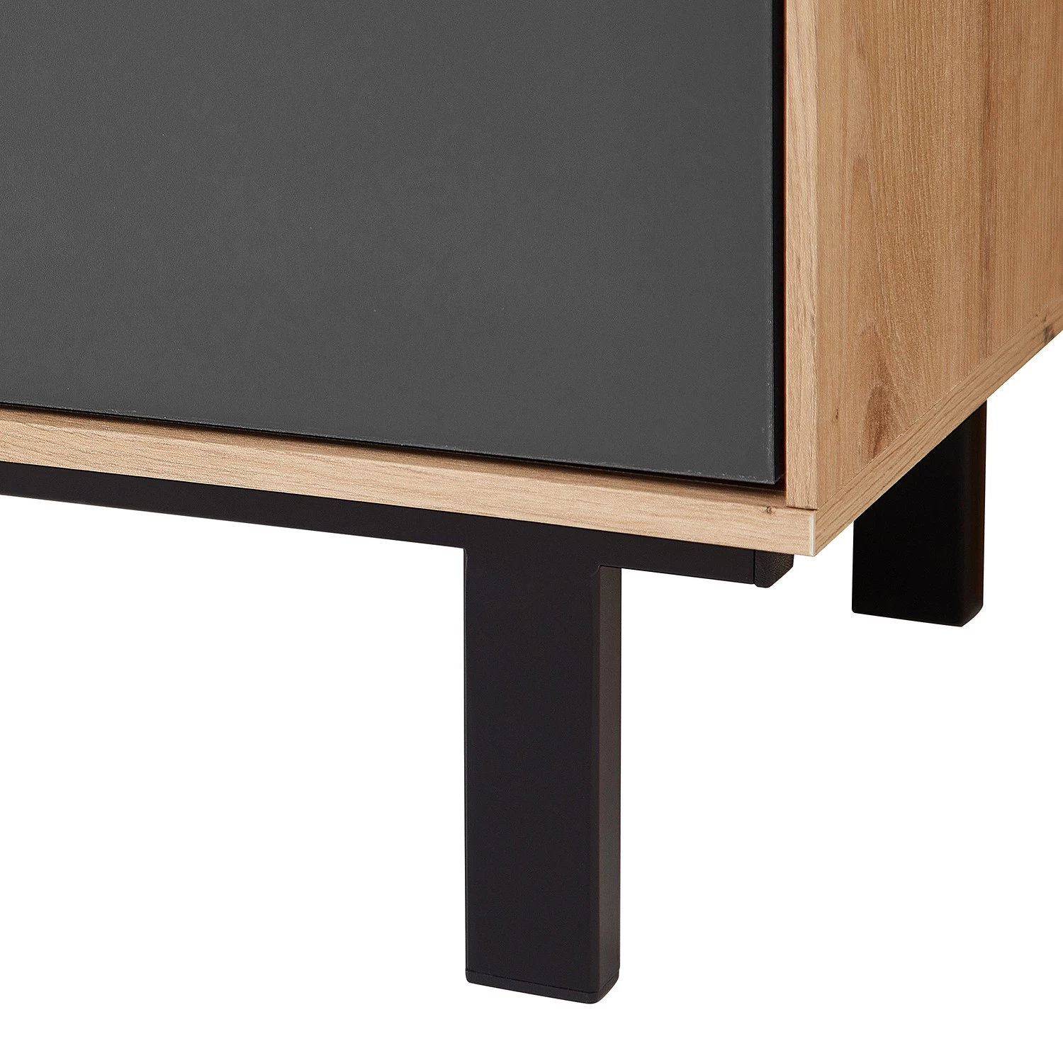 Fashion For Home Armoire d’entrée Leox I - Graphite / Imitation chêne artisan – Image 4