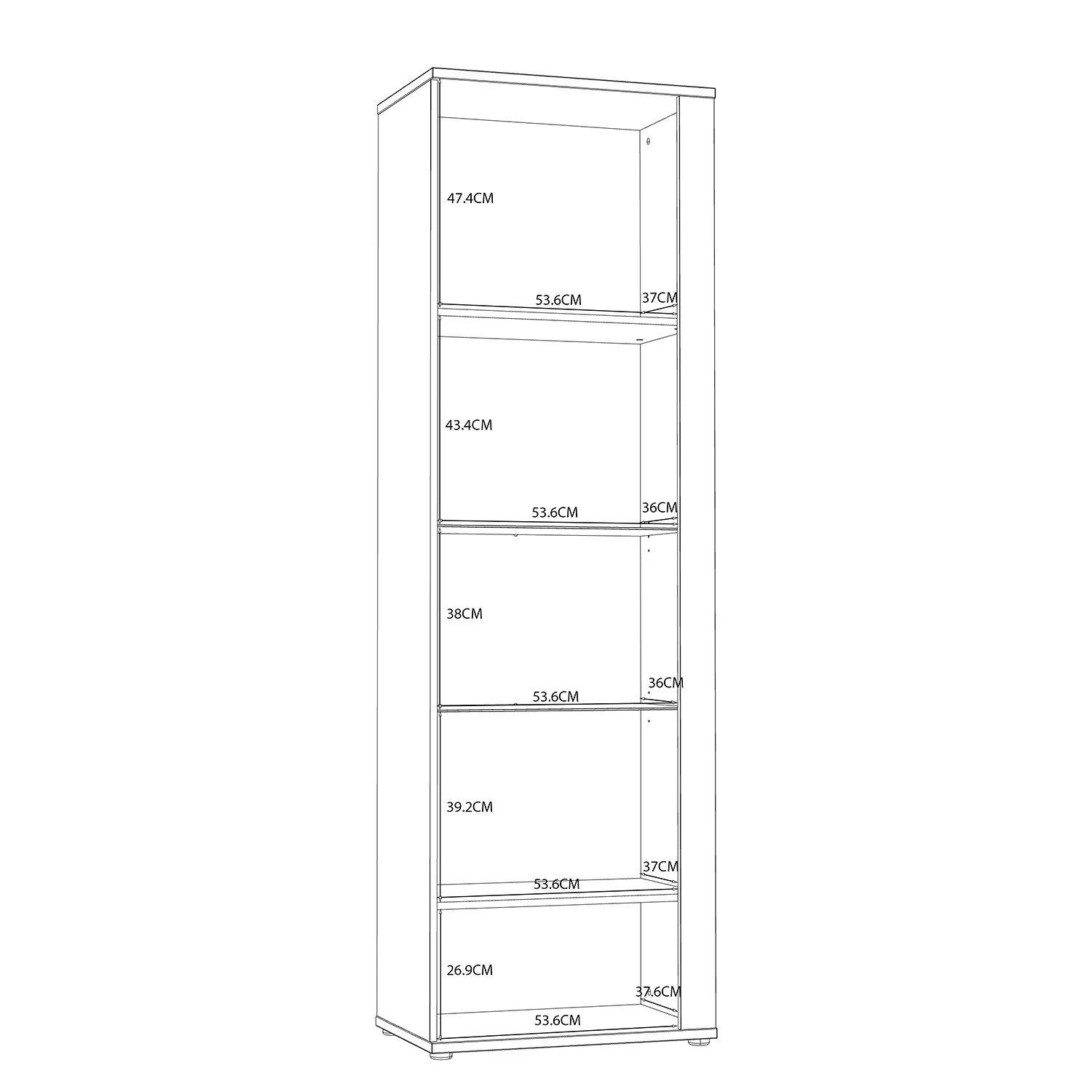 Loftscape Vitrine Millquarter I - Blanc / Imitation chêne clair – Image 10