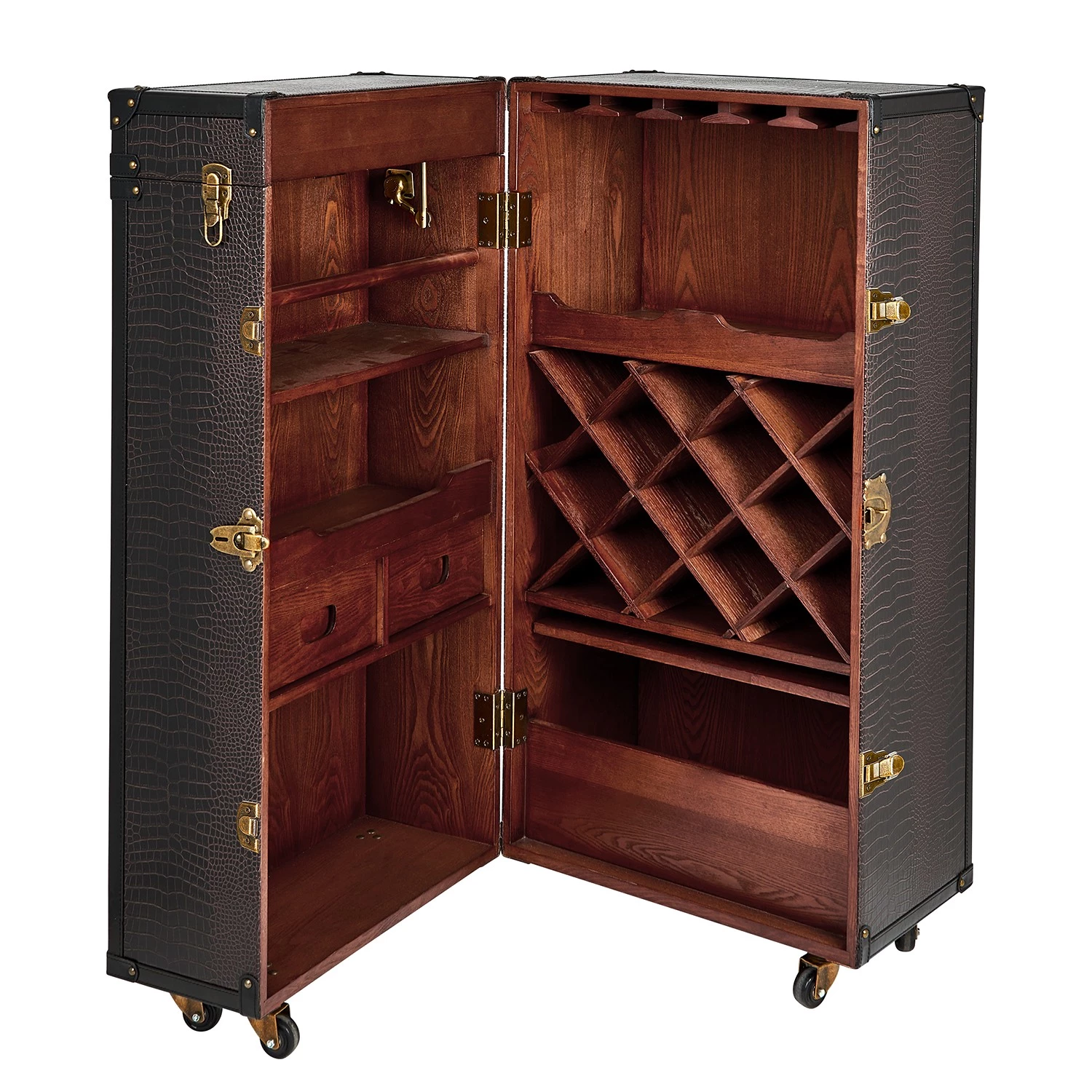 Butlers Armoire bar HEMINGWAY - Frêne massif / Polyuréthane - Marron – Image 3