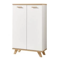 Germania Armoire à dossiers Neston I - Partiellement en chêne massif - Blanc mat / Imitation chêne de Sanremo