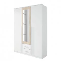 Rauch Blue Armoire à portes battantes Krefeld - Blanc alpin / Chêne de Sonoma - 136 cm - 3 portes