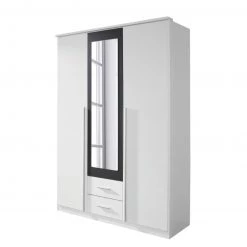 Rauch Blue Armoire à portes battantes Krefeld - Blanc alpin / Gris métallisé - 136 cm - 3 portes