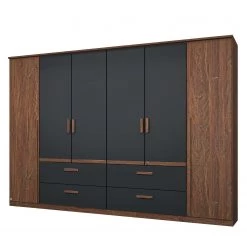 Rauch Orange Armoire à portes battantes Bernau - Marron foncé / Anthracite - Largeur : 271 cm
