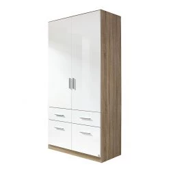 Rauch Blue Armoire à portes battantes Celle - Blanc brillant / Imitation chêne de Sonoma 2