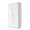 Rauch Blue Armoire à portes battantes Celle - Blanc alpin / Blanc brillant - Largeur : 91 cm
