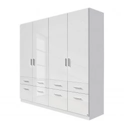 Rauch Blue Armoire à portes battantes Celle I - Blanc brillant / Blanc alpin - Largeur : 181 cm
