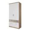 Rauch Blue Armoire à portes battantes Bochum-Extra - Blanc alpin / Imitation chêne de Sonoma - 91 cm - 2 portes