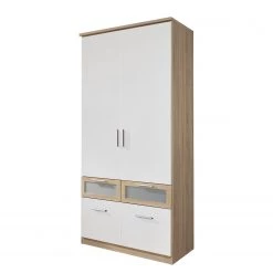 Rauch Blue Armoire à portes battantes Bochum-Extra - Blanc alpin / Imitation chêne de Sonoma - 91 cm - 2 portes