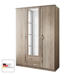 Wimex Armoire à portes battantes Nicu - Imitation chêne de San Remo - Largeur d'armoire : 135 cm - 3 portes