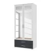 Rauch Blue Armoire à portes battantes Rasant-Extra - Blanc alpin / Anthracite - Largeur : 85 cm - 2