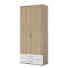 Rauch Blue Armoire à portes battantes Rasant-Extra - Imitation chêne de Sonoma / Blanc alpin - Largeur : 85 cm - Sans portes miroir