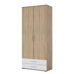 Rauch Blue Armoire à portes battantes Rasant-Extra - Imitation chêne de Sonoma / Blanc alpin - Largeur : 85 cm - Sans portes miroir