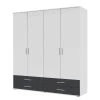 Rauch Blue Armoire Rasant-Extra I - portes battantes - Blanc alpin / Anthracite - Largeur : 168 cm - Sans portes miroir