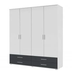 Rauch Blue Armoire Rasant-Extra I - portes battantes - Blanc alpin / Anthracite - Largeur : 168 cm - Sans portes miroir